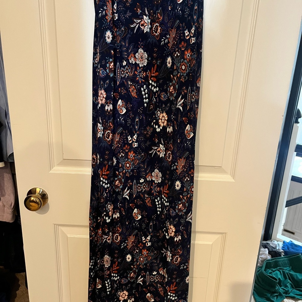 LOFT Patterned dress in Blue and Peach